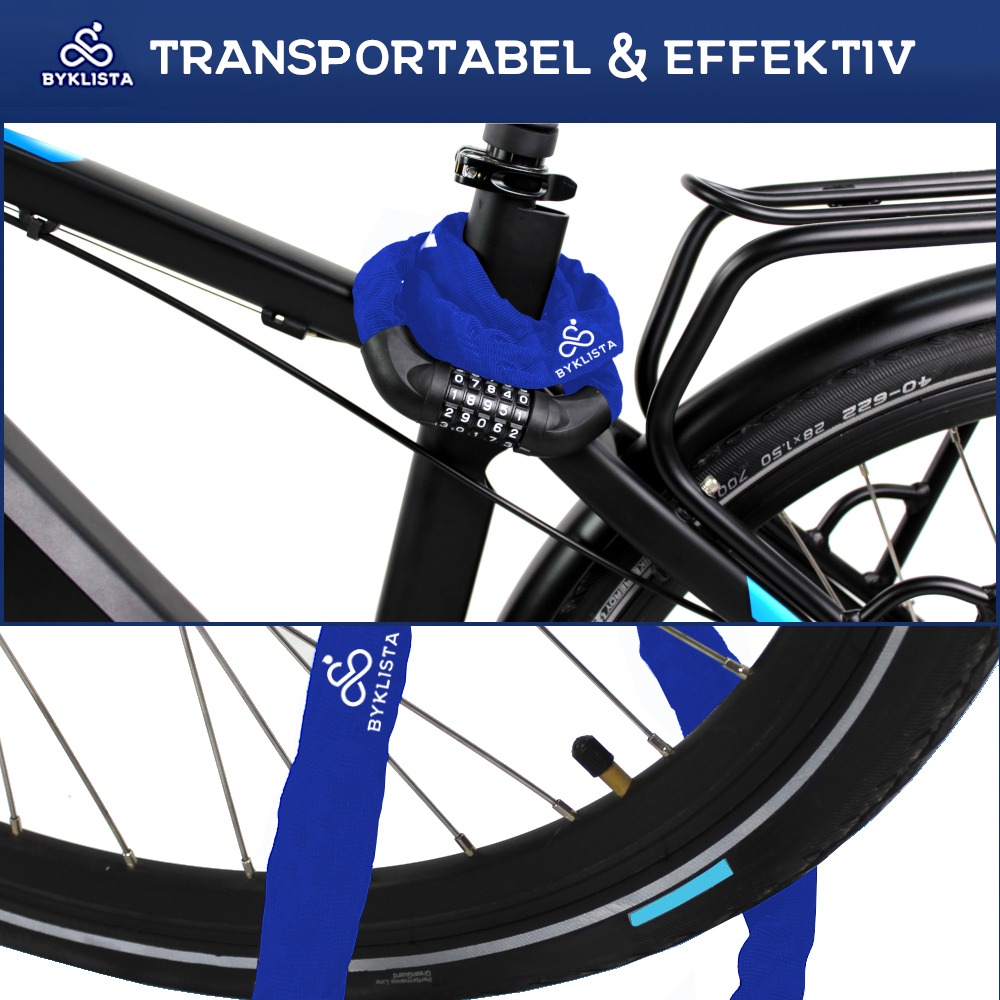 BYKLISTA® Fahrradschloss blau Zahlenschloss Fahrrad